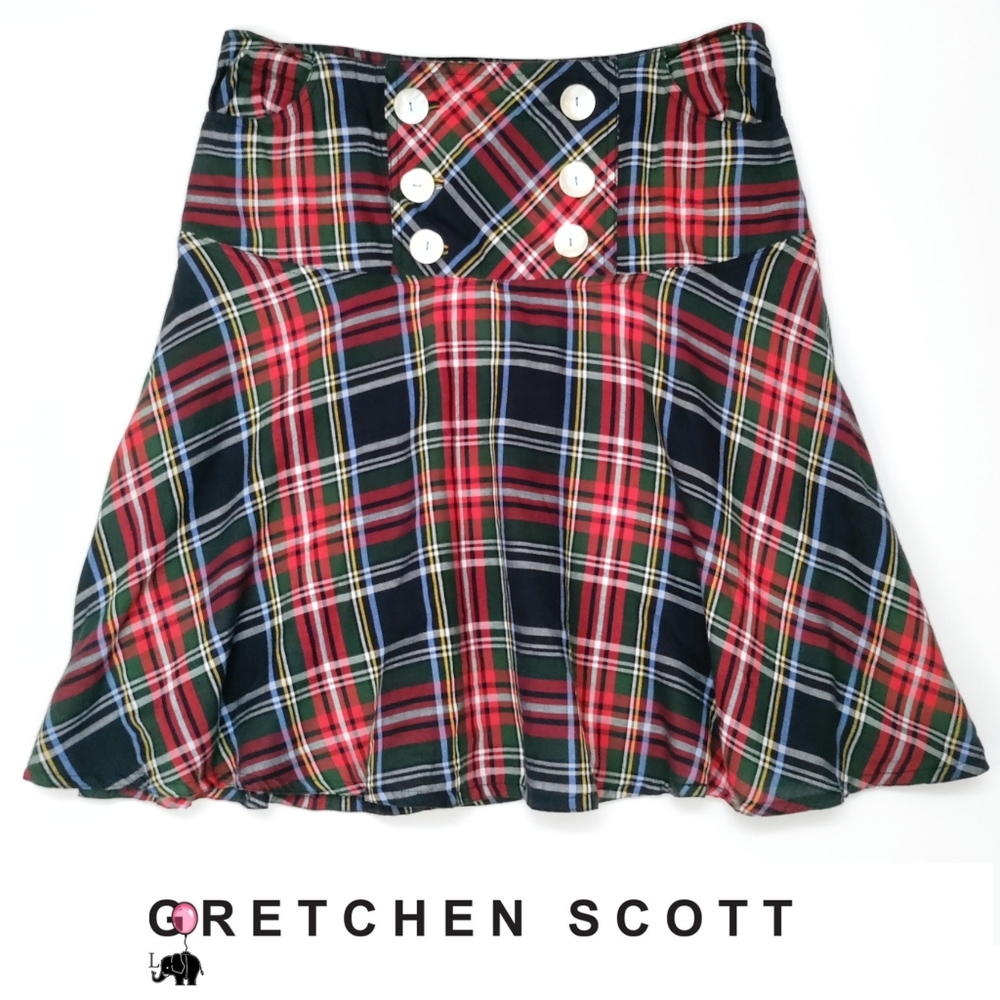 Gretchen Scott Duke Of York Cotton Tartan Plaid Skirt